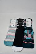 A quantity of as new Stance socks to include Eddy, Waipoua, Uncommon, Flower Power, Barbed Aloha,