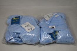 Six children's as new Satila Diamond hats in light blue (Size 46/48).