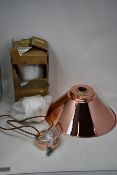 A collection of Dar lighting products to include: 1 x Dauphine Pendent light with copper finish