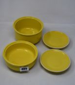 A collection of boxed as new Hokan Bowls Stoneware in lemon yellow to include : 2x Large Hokan Bowls