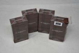 Four boxed as new Burberry London For Men eau de toilette (100ml).