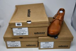 Three pairs of as new Adesso Hattie tan buckle boots (Sizes 39, 40, 41 - RRP £45 each).