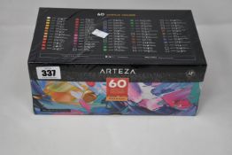 Four boxed as new Arteza 60 premium acrylic colours.