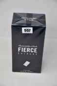 A boxed as new 296ml bottle of Abercrombie and Fitch Fierce eau de cologne.