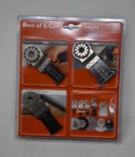 Five sealed as new FEIN Starlock 6-Piece Best of E-Cut tool attachments for wood and metal.