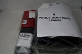 An as new Pauls Boutiques Rosa shoulder bag in black together with two Filipa clutch bags.