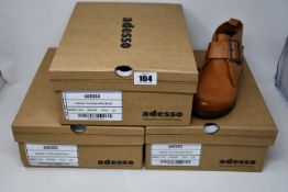 Three pairs of as new Adesso Hattie tan buckle boots (Sizes 37, 2 x 38 - RRP £45 each).