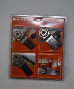 Five sealed as new FEIN Starlock 6-Piece Best of E-Cut tool attachments for wood and metal.
