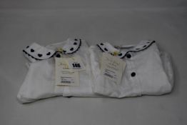 Ten girls as new Rachel Riley London Heart embroidered blouses (2 x 6m, 2 x 12m, 2 x 18m, 2Y, 3Y,