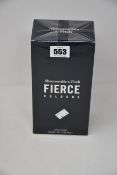 A boxed as new 296ml bottle of Abercrombie and Fitch Fierce eau de cologne.
