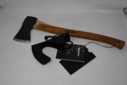A boxed Hultafors Ekelund 850g head hunting hand axe with 20