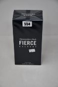 A boxed as new 296ml bottle of Abercrombie and Fitch Fierce eau de cologne.