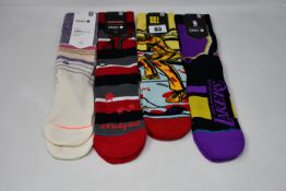 A quantity of as new Stance socks to include Deadpool, Space Food, The Bride & Gogo, Heat Shortcut
