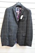 An as new Ted Baker charcoal check suit jacket (40 Reg - RRP £153).