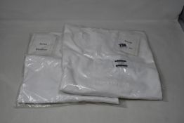 Two women's as new Acne Studios Cylea Emboss T-shirts in optic white (Both XS - RRP £78 each).