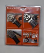 Five sealed as new FEIN Starlock 6-Piece Best of E-Cut tool attachments for wood and metal.
