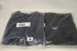 Four items of as new Hollister clothing; two full zip hoodies (L - RRP £49 each), waterproof