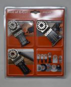 Five sealed as new FEIN Starlock 6-Piece Best of E-Cut tool attachments for wood and metal.