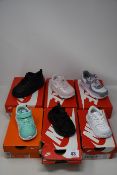Six pairs of as new toddler Nike trainers; Hurache Run Ultra (UK 4.5), Air Force 1 (UK 2.5), Air Max