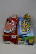 Two pairs of as new Vans footwear; Old Skool (UK 6) and Era The Simpsons Itchy & Scratchy (UK 9).