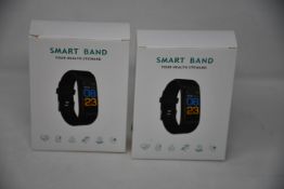 Ten as new ROhS Smart Band Your Health Steward fitness watches in teal colour.