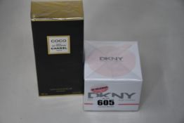 Two as new perfumes; Chanel Coco eau de toilette (100ml) and DKNY Be Delicious eau de parfum (