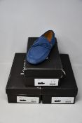 Three pairs of as new Jones Bootmaker Patrick suede leather driver moccasins (UK 8, 10, 11 - RRP £49