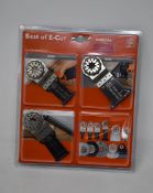 Five sealed as new FEIN Starlock 6-Piece Best of E-Cut tool attachments for wood and metal.