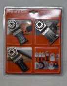 Five sealed as new FEIN Starlock 6-Piece Best of E-Cut tool attachments for wood and metal.