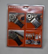 Five sealed as new FEIN Starlock 6-Piece Best of E-Cut tool attachments for wood and metal.