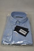 An as new Thom Sweeney casual Oxford button down collar blue shirt (17” - RRP £260).