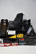 Three pairs of as new safety boots; Blackrock Advance Carson (UK 12), Dickies Medway (UK 7) and Va
