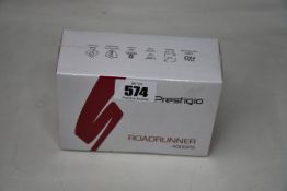 A boxed as new Prestigio Roadrunner 400GPS car dash cam.