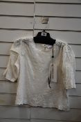 An as new The Kooples X Sport X embroidery top (Size 2 - RRP £138).