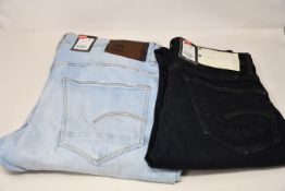Four pairs of as new G-Star Raw jeans (W29/L32, W31/L32, W32/L32, W36/L32).
