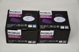 Ten boxed as new Robus Ultimum 7W LED Fire Rated Colour Selectable Downlight with white trim (PN: