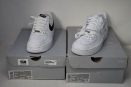 Two pairs of junior as new Nike trainers; Air Force 1 AN20 (UK 3.5) and Air Force 1 (UK 5).