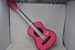An as new music alley MA-51 1/2 size 30inch junior classical guitar (Pink) (Cosmetic damage to outer