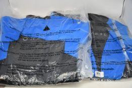 Two as new O´Neil Reactor II 3/2mm back zip wetsuits (M - RRP £87 each).