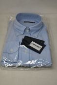An as new Thom Sweeney casual Oxford button down collar blue shirt (16” - RRP £260).