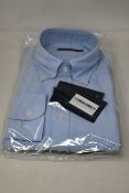 An as new Thom Sweeney casual Oxford button down collar blue shirt (16.5” - RRP £260).