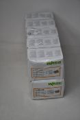 Ten packs of firty Wago 222-415 grey 32A 5 way in-line wire connectors.