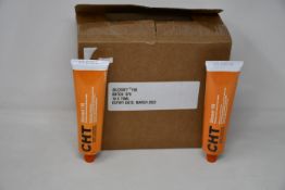 Ten boxed as new CHT Silcoset 158 (Thixotropic, black acetoxy silicone sealant).