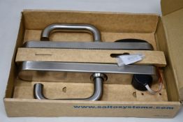 A boxed Salto XS4 Proximity lock for use with Salto key card systems.