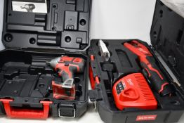 A pre-oOwned Milwaukee Impact Wrench in carry case (No battery packs or charger) and a pre-owned