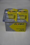 Six as new boxes of ten PKCell NI-MH 9V Rechargeable batteries.