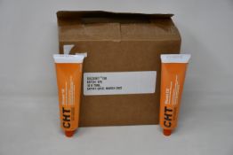 Ten boxed as new CHT Silcoset 158 (Thixotropic, black acetoxy silicone sealant).