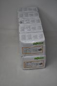 Ten packs of forty Wago 222-415 grey 32A 5 way in-line wire connectors.