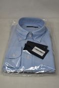 An as new Thom Sweeney casual Oxford button down collar blue shirt (16.5” - RRP £260).