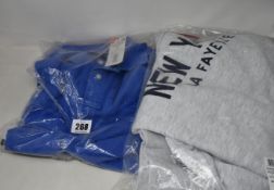 An as new Superdry City College crew sweater (UK 12-14) and four Vintage Destroyed polo shirts (2
